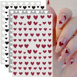 AKLHDSK + 3D Heart Nail Stickers