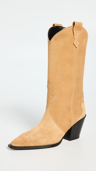 Aeyde + Ariel Cow Suede Leather Caramel Boots