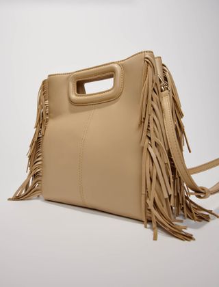 Maje + Leather M Bag With Fringing