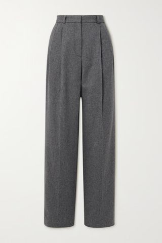 Toteme + + Net Sustain Pleated Recycled Wool-Blend Straight-Leg Pants