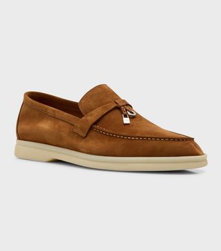 Loro Piana + Summer Charms Walk Suede Loafers