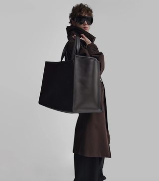 Phoebe Philo + XL Cabas in Chocolate Brown Leather