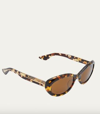Khaite x Oliver Peoples + 1969C Tortoise Acetate Oval Sunglasses