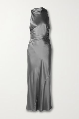 Reformation + Casette Cutout Silk-Charmeuse Maxi Dress