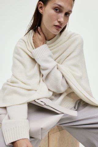 H&M + Fine-Knit Cashmere-Blend Poncho