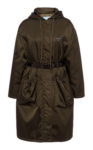 Prada + Oversized Belted Tech-Nylon Coat