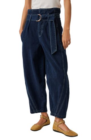 Free People + Amsterdam Belted High Waist Wide Leg Jeans