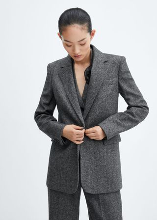 Mango + Wool Suit Blazer