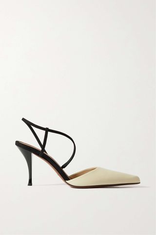 Neous + Tangra Suede-Trimmed Leather Pumps