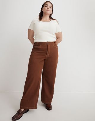 Madewell + Plus Emmett 2.0 Wide-Leg Pants: Garment-Dyed Edition