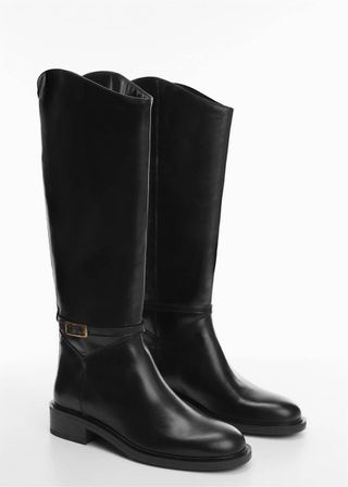 Mango + Buckles Leather Boots