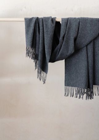 The Tartan Blanket Company + Lambswool Blanket Scarf in Charcoal Melange