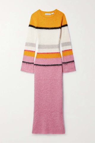 Zankov + Matilda Striped Brushed Knitted Maxi Dress