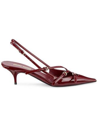 Miu Miu + 55mm Patent Leather Multi-Buckle Slingbacks