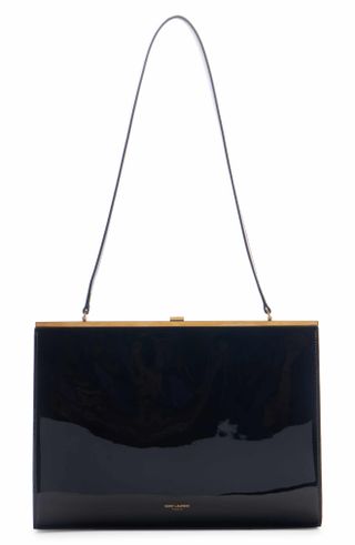 Saint Laurent + Small Sac Patent Leather Frame Shoulder Bag