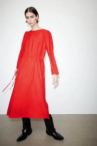 H&M + Twill Drawstring Dress