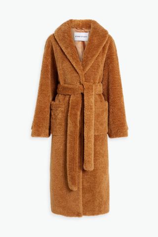Stand Studio + Tinley Belted Faux Fur Coat