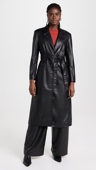 AG + Valentina Faux Leather Coat