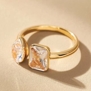 By Anthropologie + Mixed Shapes Crystal Cocktail Ring