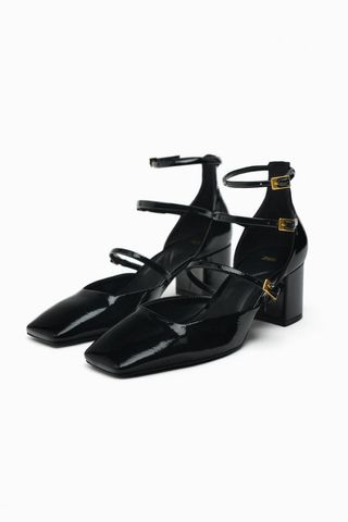 Zara + Block Heel Shoes with Straps