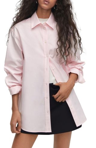 Mango + Cotton Poplin Button-Up Shirt