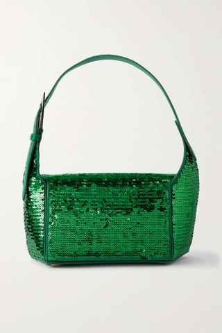 The Attico + 7/7 Sequined Leather Shoulder Bag