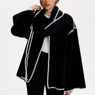 Nocturne + Knit Cardigan With Removable Scarf