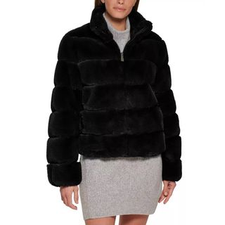 Calvin Klein + Faux-Fur Coat