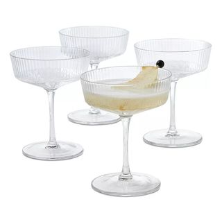 Hotel Collection + Fluted Coupe Glasses, Set of 4