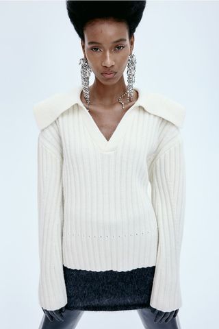H&M + Wool Sweater With Collar