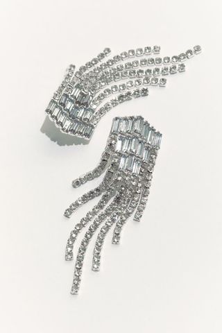 H&M + Rhinestone-Chain Pendant Earrings