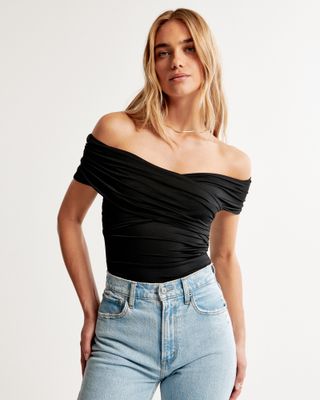 Abercrombie & Fitch + Sleek Seamless Ruched Wrap Bodysuit
