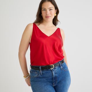 J.Crew + Carrie V-Neck Camisole in Silk