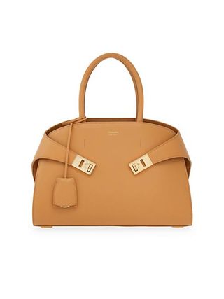 Ferragamo + Small Hug Leather Top-Handle Bag