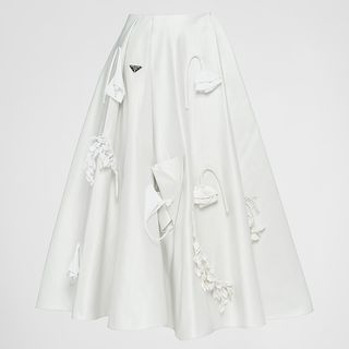 Prada + Embroidered Midi Skirt