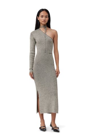 Ganni + Sparkle One-Sleeve Dress