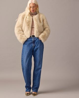 J.Crew Collection + Louisa Lady Jacket in Faux Fur