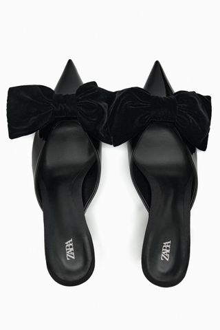 Zara + Heeled Mules With Bow
