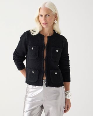 J.Crew + Odette Sweater Lady Jacket With Jewel Buttons