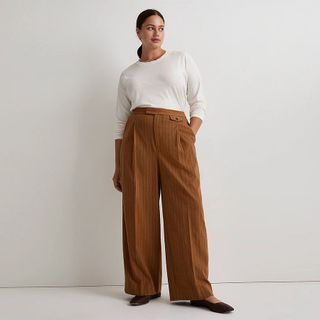 Madewell + The Rosedale High-Rise Straight Pant in Pinstripe