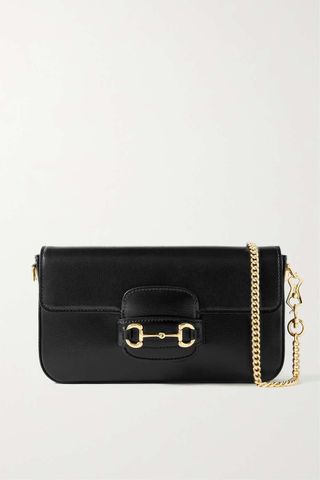 Gucci + Horsebit 1955 Embellished Leather Shoulder Bag