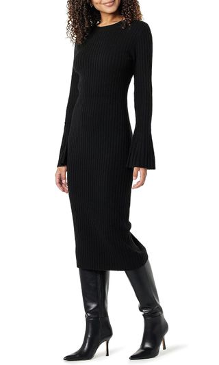 The Drop + Fernanda Bell Sleeve Ribbed Sweater Dress