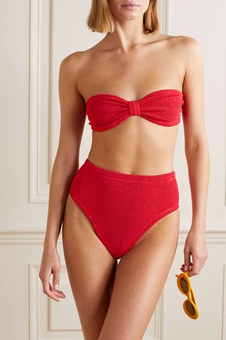 Hunza G + Ruby Seersucker Bandeau Bikini