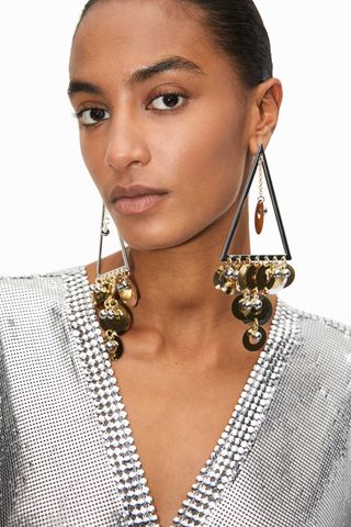 H&M x Rabanne + Rabanne Beaded Disc-Embellished Earrings