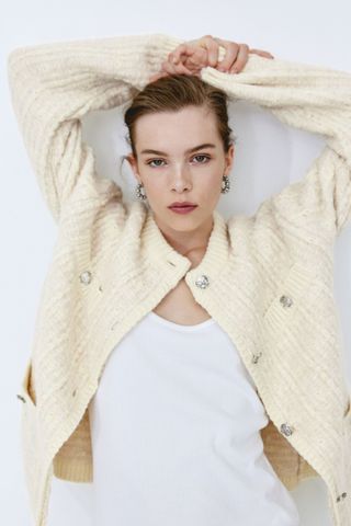 H&M + Textured-Knit Cardigan