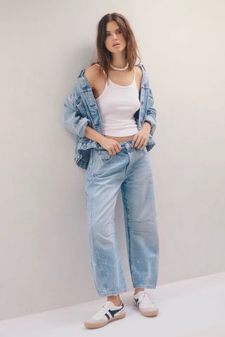 Free People + We The Free Lucky You Mid-Rise Barrel Jeans