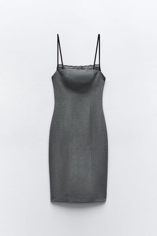 Zara + Lace Pinstripe Dress