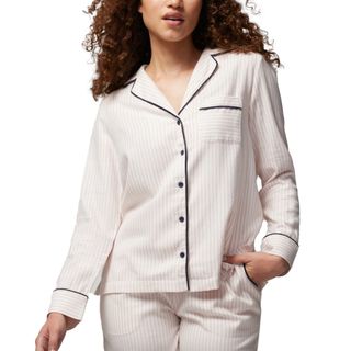 Soma + Flannel Long-Sleeve Notch Collar Pajama Top
