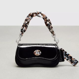 Coachtopia + Mini Wavy Dinky Bag With Crossbody Strap in Crinkled Patent Leather