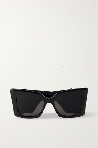 Saint Laurent Eyewear + Blaze Oversized Cat-Eye Acetate Sunglasses